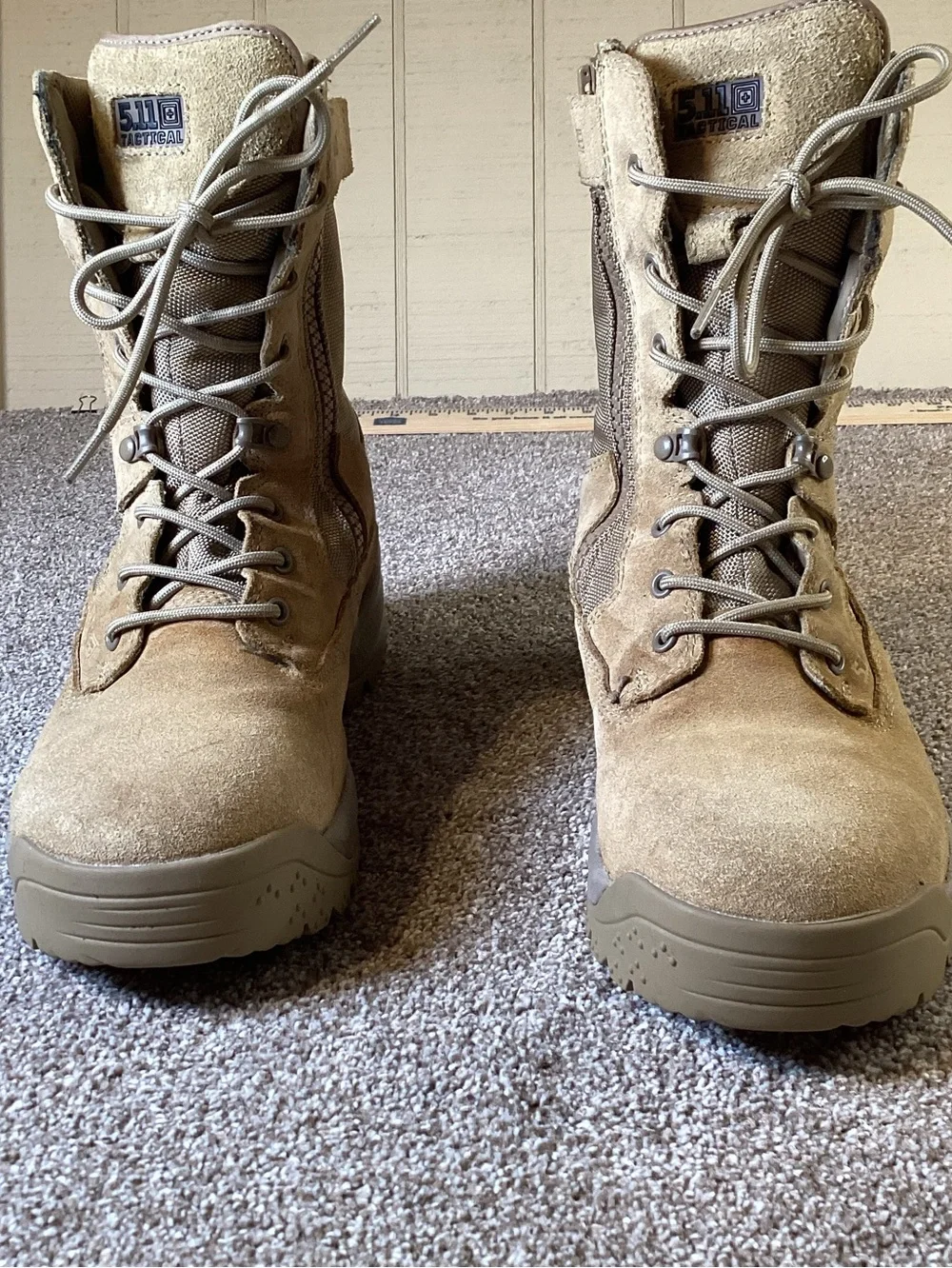 5.11 Tactical ATAC 2.0 8” Tan Suede Combat Boots Side Zip